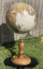 Beautiful Vtg Mid Century 16    Tall Rotating 8    Table Desk Globe On Wooden Stand
