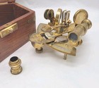 Vintage Nautical Brass Sextant 4  Maritime W  Wooden Case Box