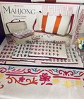 Mahjong Blooming Edition Game Set 160 Acrylic Engraved Tiles Racks Case Tote Bag