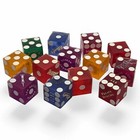 Deluxe Lot Of  6  Large Authentic Casino Dice Frosted Finish   Storage Pouch