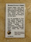 Blessed Fulton Sheen Relic Prayer Card - Laminated