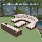 Patio Furniture Set Outdoor Sectional Sofa Rattan Wicker Sofa Set W  Table