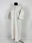 Late 1800s Antique Victorian French Linen Hemp Signed Nightgown Lace Trim Shirt