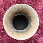 Antique Vtg Brass Vase From India Etched Floral Design Red And Green W Patina 5 