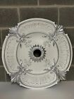 30  Chandelier Ceiling Medallion Silver White French Victorian Foyer Dining Room