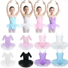 Kids Girls Ballet Dance Leotard Tutus Dress Gymnastics Bodysuit Skirt Dancewear