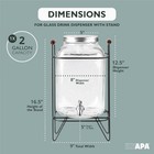 2 Gallon Glass Beverage Dispenser With Infuser  Stainless Steel Spigot
