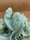 Chinese Serpentine Carving   Chickens And Rooster   Transparent Green 