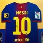 Lionel Messi Signed Fc Barcelona Jersey Beckett Witnessed Bas Coa 91 Goal Season
