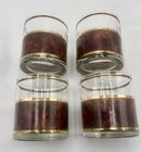Mcm 4- Culver Tortoise Shell And 22kt Gold On The Rocks Barware Glass Set s 