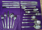 1881 Rogers Oneida  lady Drake  Silverplate Flatware 8   Serving Pcs  44 Pc Set