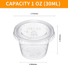 1000 Pieces 1 Oz Containers With Lids 1 Oz Portion Condiment Cups Disposable Sou