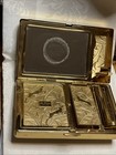 Vintage Elgin Americana Gold Art Deco Style Miniaudiere Makeup Compact With Case