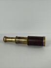 Vintage Brass Leather Wrapped Telescope Spyglass 3 - 6  Extended Pocket Size