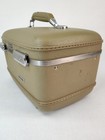 American Tourister Tri-taper Beige silver Vintage Train Case Carry On