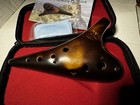 Ocarina  Ocarinawind Alto C  12 Holes  Smoke Coffee Brown  Pottery ceramic