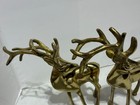Vintage Solid Brass Pair Of Buck Whitetail Or Elk Deer Figurines