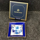 Jonathan Adler Druggist Weed Square Tray 4 5  Porcelain  Delft Blue white gold
