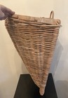 Large Vintage French Wicker Rattan Wall Hanging Basket - 25 5 