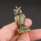 Mini Owl Brass Ornaments Statue Figurine Animal Home Office Decor Gift Fun Arts