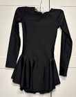Girls Mondor Size 10-12 Solid Black Skate Ice Figure Skating Testing Dress