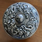 Chinese Export Silver Box Double Dragons Chasing Pearl