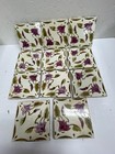 11 Vtg Purple Floral 4 1 2  Ceramic Tile - Free Ship
