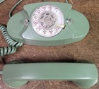 Vintage Green Princess Rotary Desk Telephone Bell western Electric W volume Box
