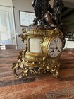 Antique French Gilt Bronze Mantel Clock Cherub   Goat C1870 8-day Strike On Bell