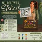 Large Wildflower Stencil For Painting  15x12 Inches  - Stencils For Crafts Reusa