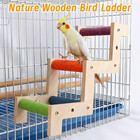 Nature Wooden Bird Ladder Pet Parrots Climb Bridge Exercise Stands For Parakeet 
