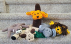 Amigurumi Handmade Crocheted Zoo Animals Rock-a-stack  Euc