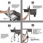Kitchen Faucet Sink Single Handle Pull Down Sprayer Swivel Mixer Tap Deck Mount
