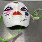 Vtg Mardi Gras Wall Art Face Mask Flared Abstract Glitter Dotted Design  ribbon 