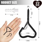 22pcs Screw Hooks For Hanging  2 36inch Cup Eye Heavy Duty  Black