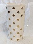 Starbucks 2014 Gold Dots Ceramic Coffee Mug 12 Oz Tumbler Cup With Ceramic Lid