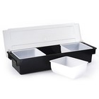 3 Compartments Condiment Dispenser Chilled Server Bar Caddy Food Tray  lid New