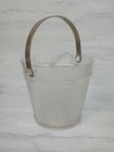 Vintage Clear Glass Ice Bucket With Metal Handle And Bucket Design