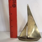 Set Of 2 Vintage Brass Sailboat Figurines Nautical Maritime Coastal Decor Mcm