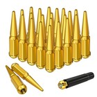 Wheel Spike Lug Nuts  12mmx1 5 Spiked Lug Nut With 1 Socket M12x1 5 24 Gold