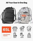 Vevor Ski Boot Bag Snowboard Boots Travel Backpack 65l Waterproof Oxford Black