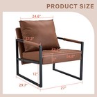 Retro Leisure Accent Chair Leather Armchair Soft Padded And Cushion Coffee Sofa