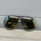Jantzen Vintage Aviator Sunglasses Black Metal Frame Yellow Green Mirrored Lens