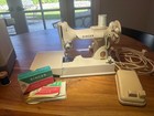 Vintage Singer 221k5 Pink Tan Featherweight Sewing Machine W case  Manual
