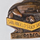 Vintage 1979 San Angelo Stock Show   Rodeo Souvenir Pin Bronze Tone Collectible