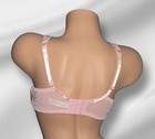 J  C  Penney Delicates Pink Shiny Sheer Lace Embroidery Nylon Wired Bra 38c