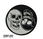 New Skull Yin Yang Horror Gothic Embroidered Biker Iron On Patch