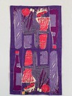 Vintage Tea Towel Vera Neumann  picnic  Wine Bread Salami Picnic Basket Nwt