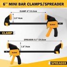6  Mini Bar Clamps For Woodworking  2-piece One-handed F Clamp spreader  75lbs L
