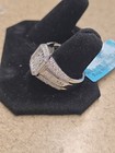 Sterling Silver Hammered Signet Ring Sz10